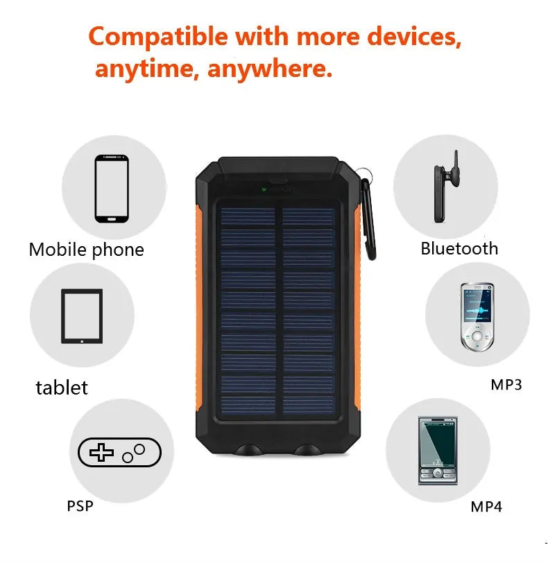 batterie externe solaire étanche 20 000 mAh